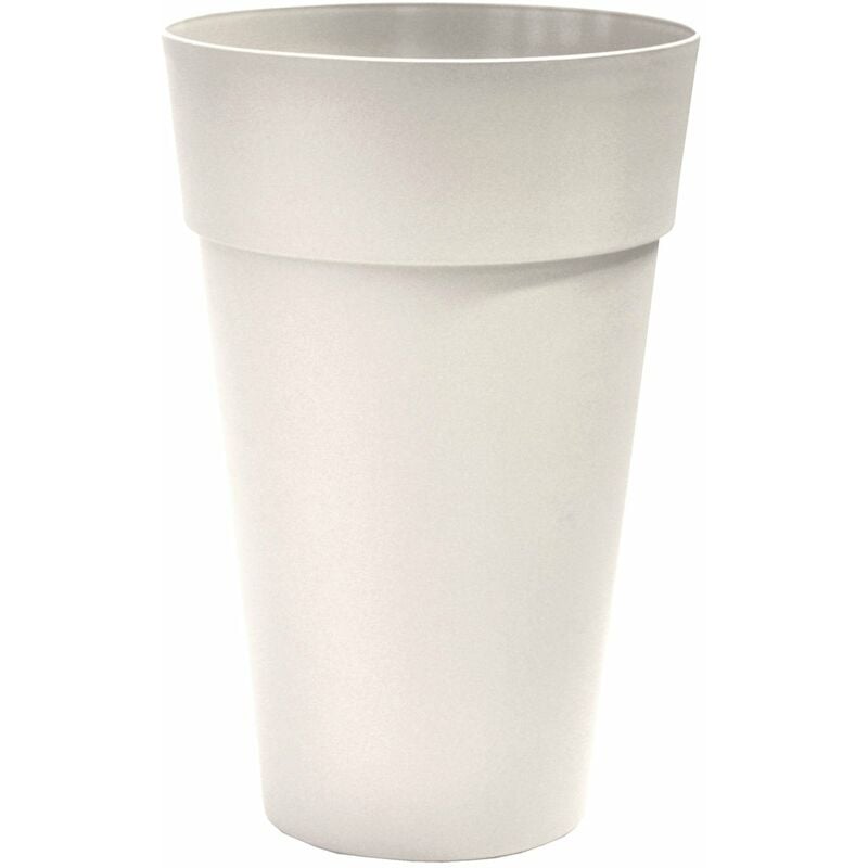 foto del prodotto vaso portavasi conico in resina modello houston bianco e tortora diametro 35xh50 cm telcom white