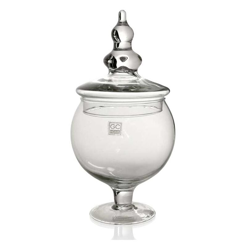 foto del prodotto vaso poutiche decorativo in vetro con coperchio 13 x 30 cm