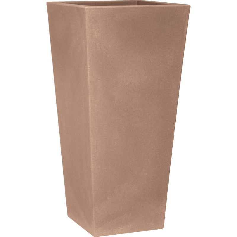foto del prodotto vaso quadrato alto resina eros cm. 80 avana