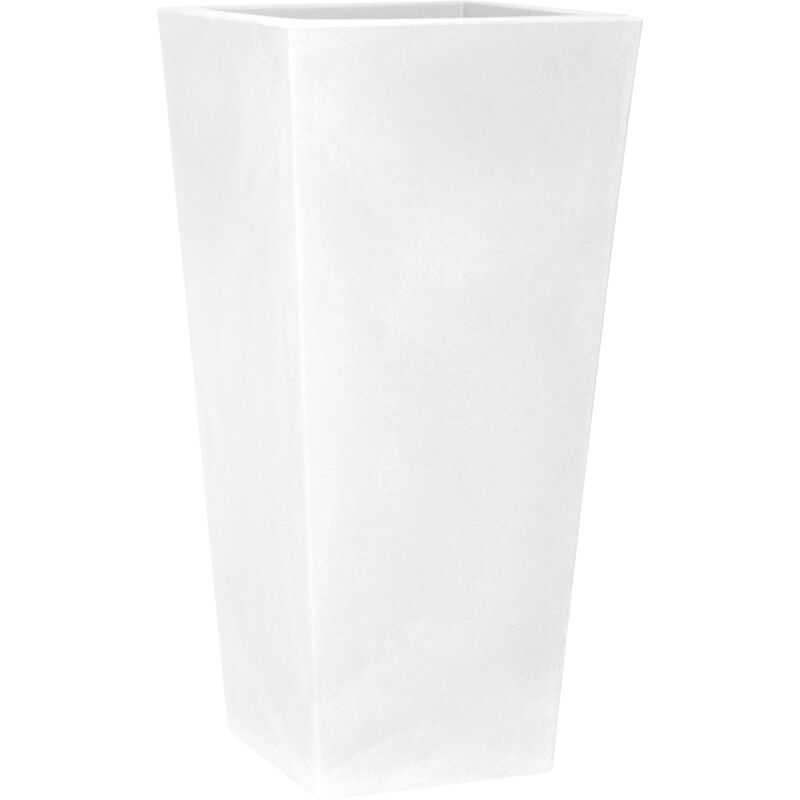 foto del prodotto vaso quadrato alto resina eros cm. 80 bianco