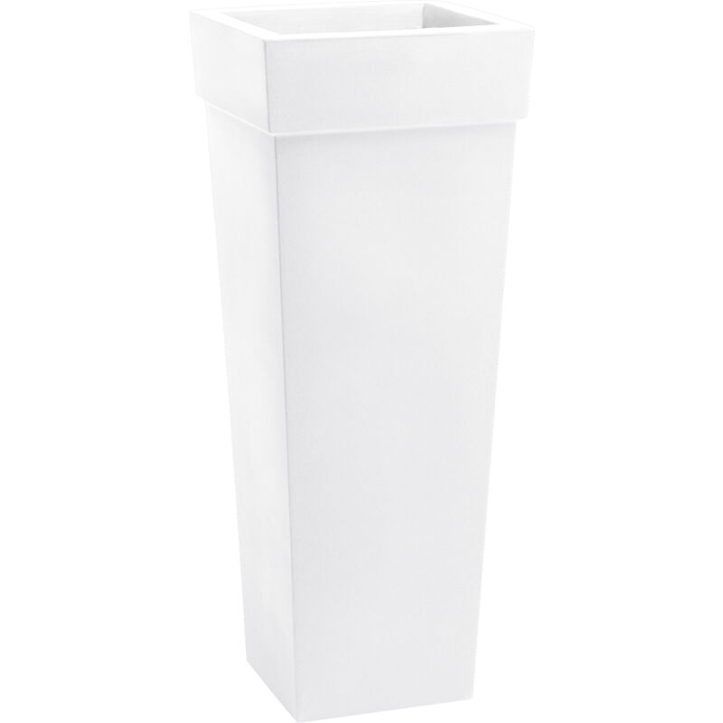 foto del prodotto vaso quadrato alto resina geryon cm. 100 bianco