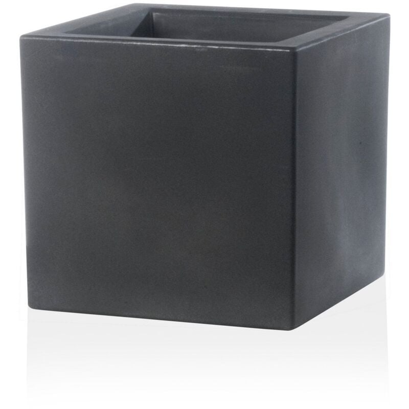 foto del prodotto vaso quadrato antracite 24,5x24,5 cm h 24,5 mod. schio cubo