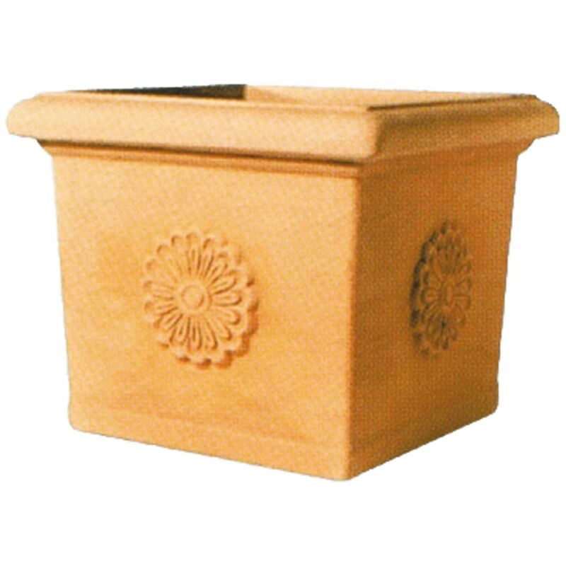 foto del prodotto vaso quadrato con rosone impruneta telcom 49x49x41 cm