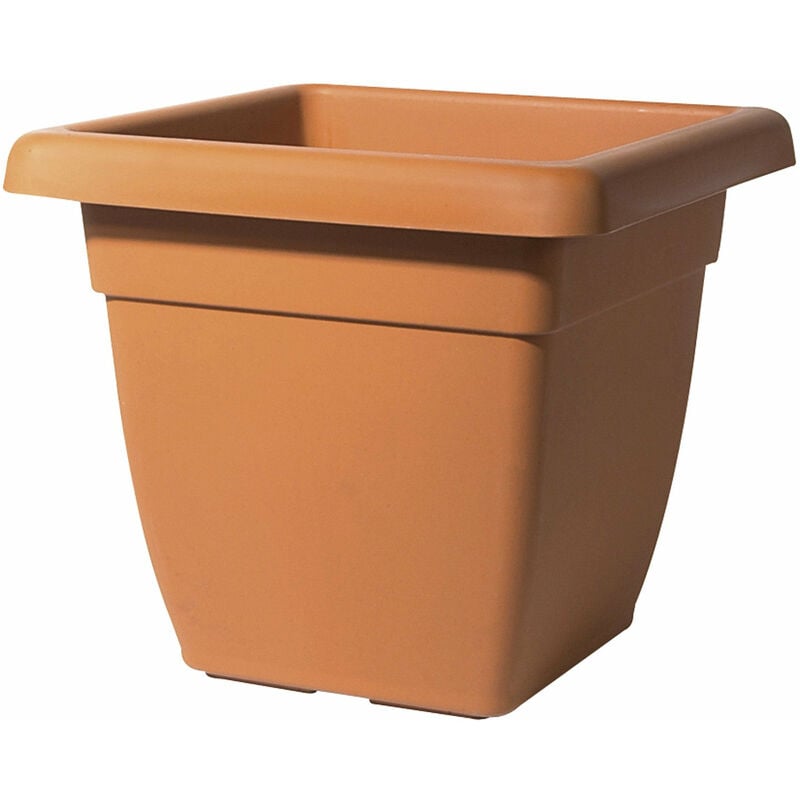 foto del prodotto vaso quadrato in materiale plastico atena telcom per fiori e piante 40x40xh35cm