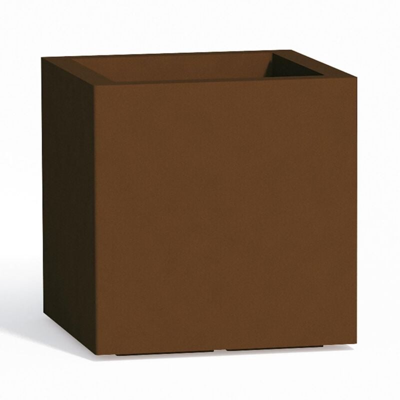 foto del prodotto vaso quadrato in resina h 40 mod. cube 40x40 cm marrone