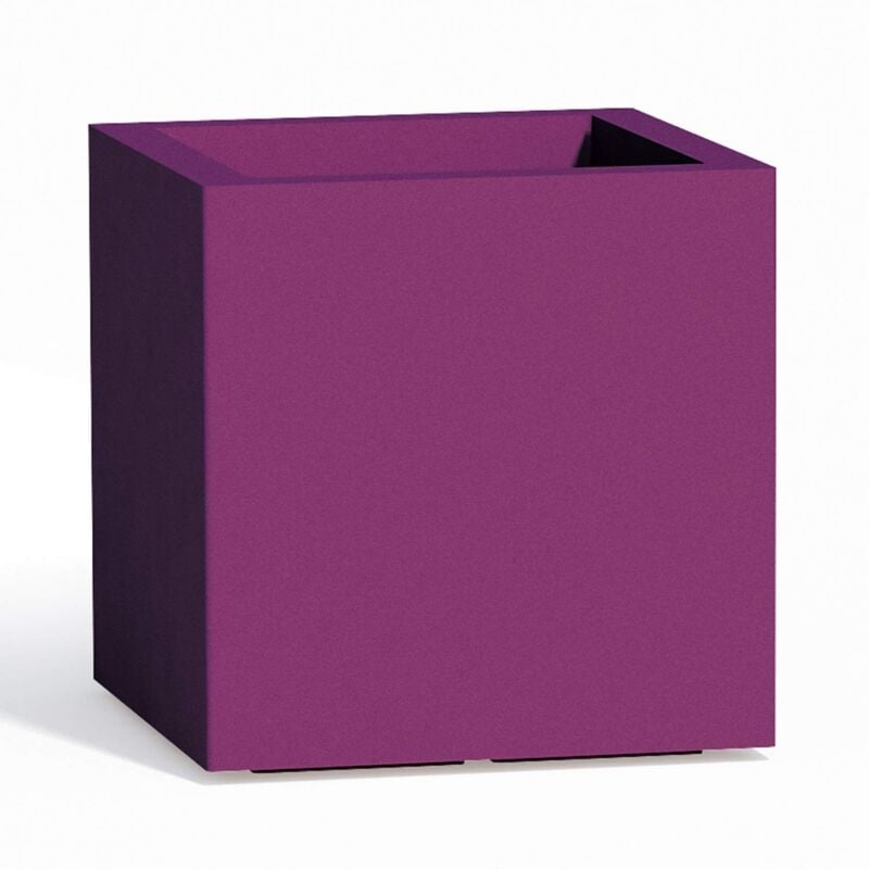 foto del prodotto vaso quadrato in resina h 40 mod. cube 40x40 cm viola