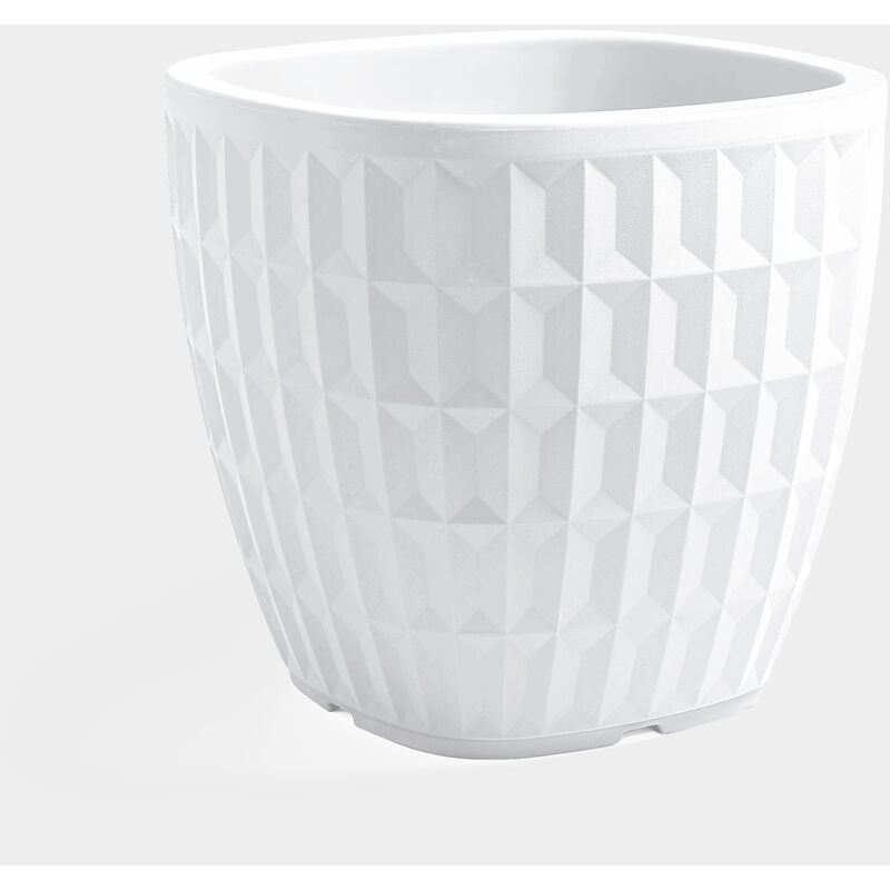 foto del prodotto vaso quadrato in resina tyle 40 cm. bianco