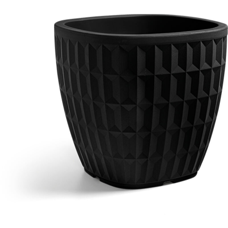 foto del prodotto vaso quadrato in resina tyle 40 cm. nero