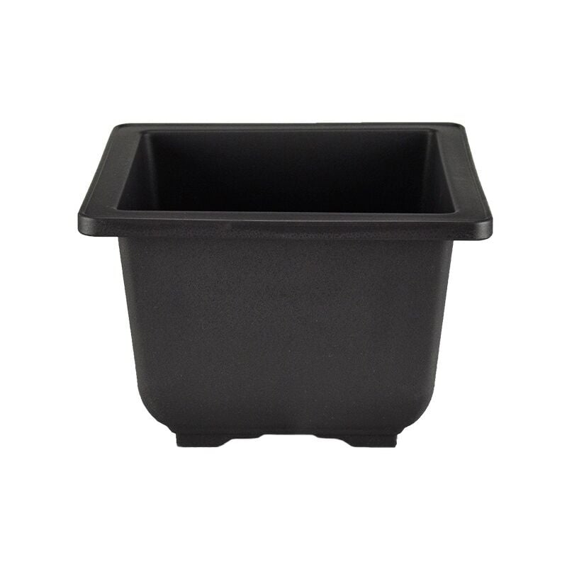 foto del prodotto vaso quadrato per piante e bonsai in plastica nera cm. 17