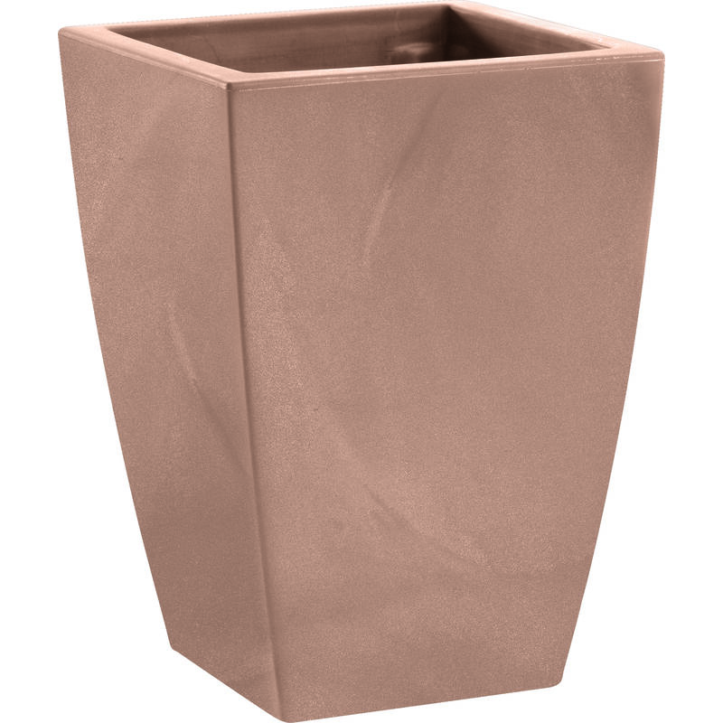 foto del prodotto vaso quadrato resina logos cm. 30 avana