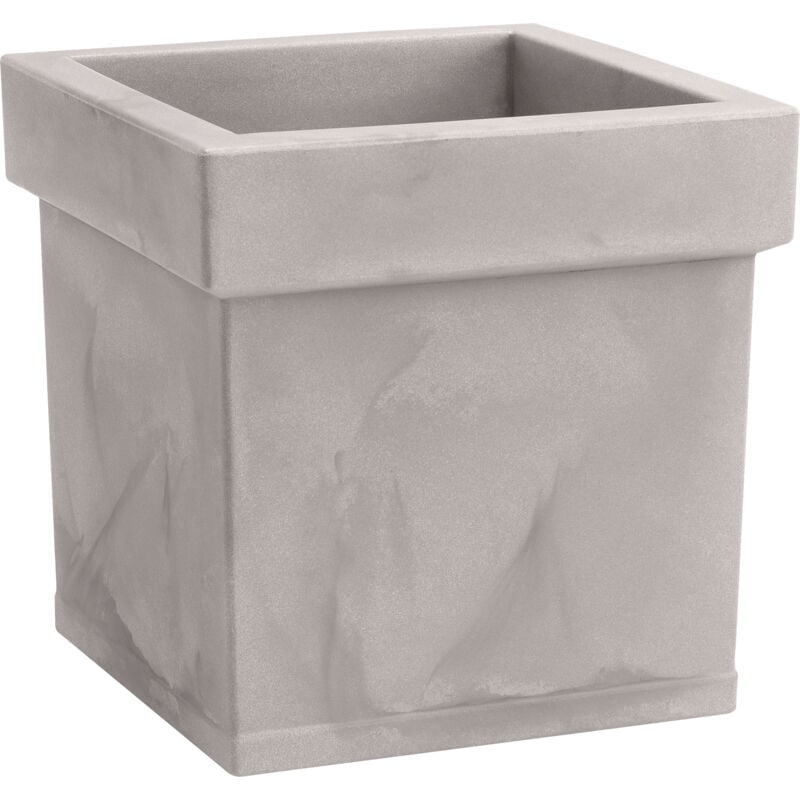 foto del prodotto vaso quadrato resina themis cm. 40 cenere