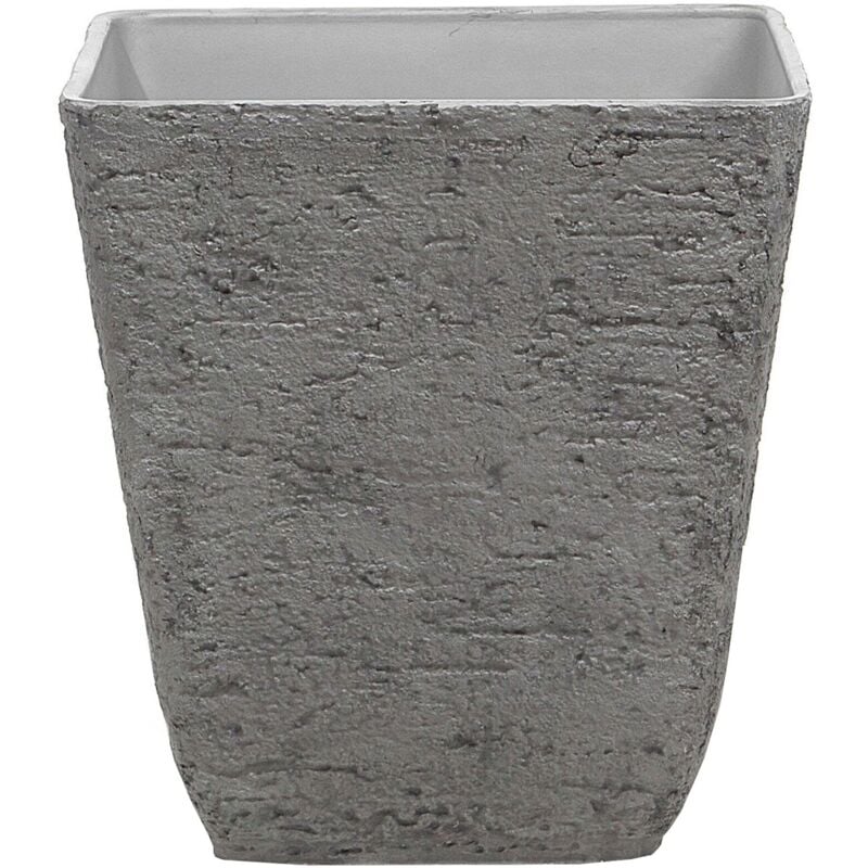 foto del prodotto vaso quadrato simil pietra grigia per interni e esterni 49 x 49 x 53 cm delos