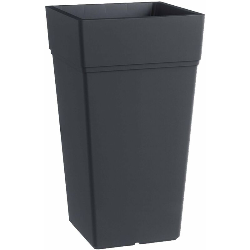 foto del prodotto vaso quadrato stalk element alto in plastica colorato da esterno e giardino per piante e fiori 65 cm antracite