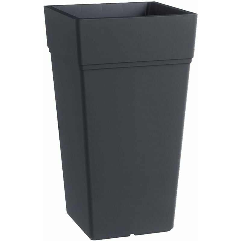 foto del prodotto vaso quadrato stalk element alto in plastica colorato da esterno e giardino per piante e fiori 80 cm antracite