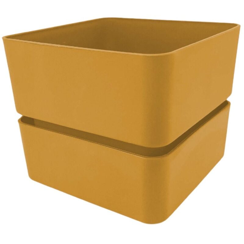 foto del prodotto vaso quadrato veleta in plastica da esterno e giardino per piante e fiori 9 cm rosa