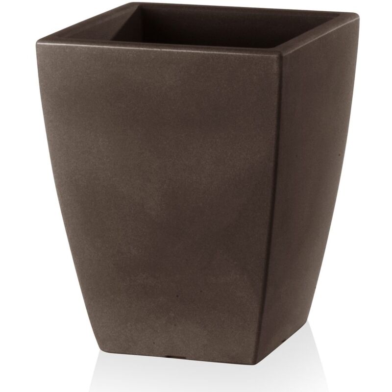 foto del prodotto vaso quadrato veneto essential in plastica per fiori e piante da esterno e giardino. 40 cm anticato