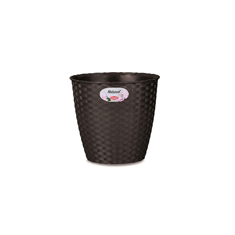 foto del prodotto vaso rattan tondo natural stefanplast pp moka cm 19 h.cm 17,5 1 pz