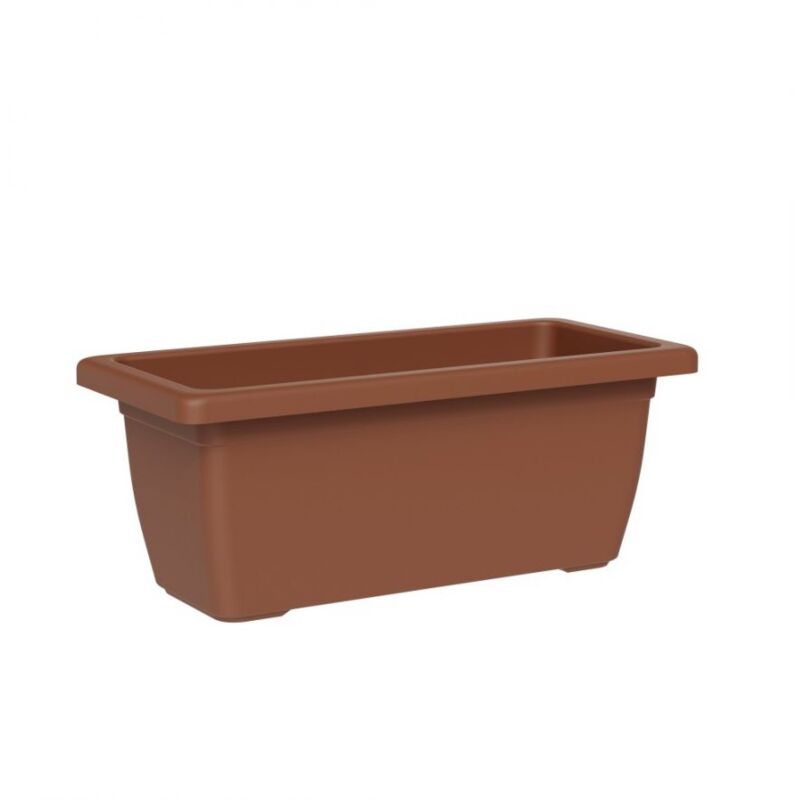 foto del prodotto vaso rettangolare cassetta cortina in plastica 100 riciclata per fiori e piante da giardino 52 cm sabbia