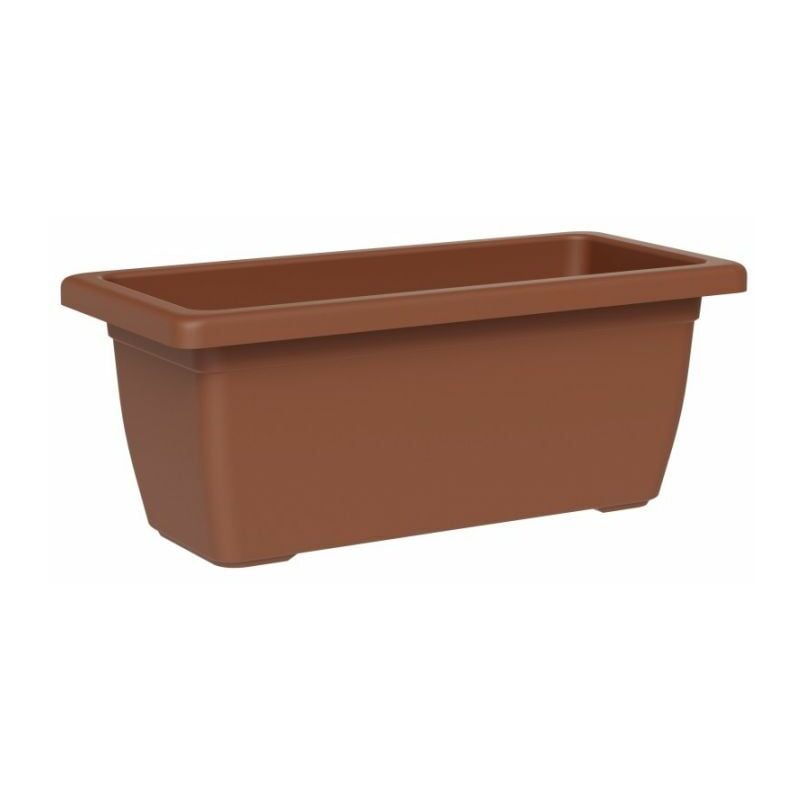 foto del prodotto vaso rettangolare cassetta cortina in plastica 100 riciclata per fiori e piante da giardino 85 cm terracotta