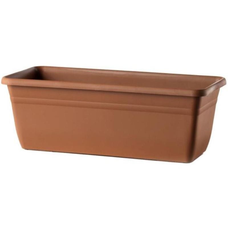 foto del prodotto vaso rettangolare cassetta cortina per fiori e piante da giardino 80 cm terracotta