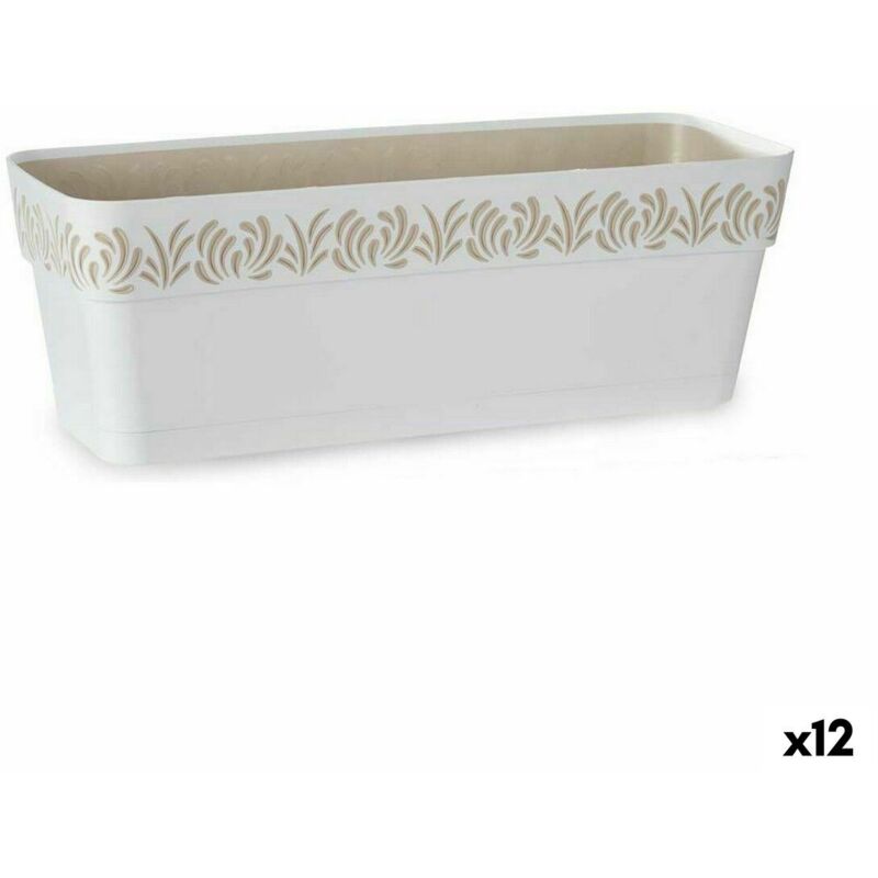 foto del prodotto vaso rettangolare da balcone stefanplast gaia bianco plastica 49,5 x 17 x 19 cm 12 unit 