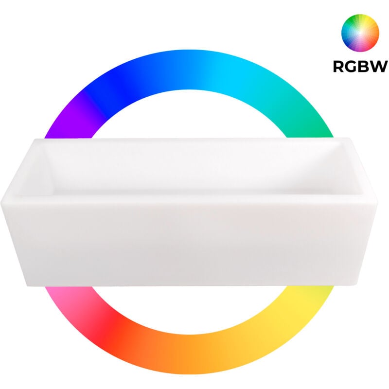 foto del prodotto vaso rettangolare led rgbw - 24w - ricaricabile - telecomando