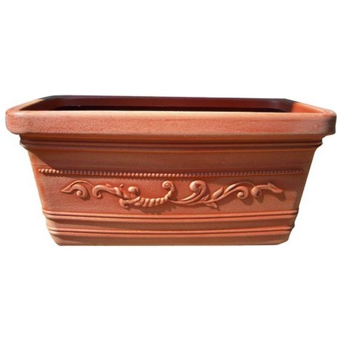 foto del prodotto vaso rettangolare maxi festonato terracotta 80x40x35hcm