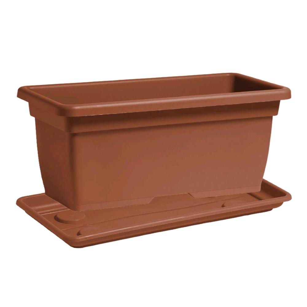 foto del prodotto vaso rettangolare sottovaso in plastica ppl colore terracotta 100x45x40h cm 110 litri