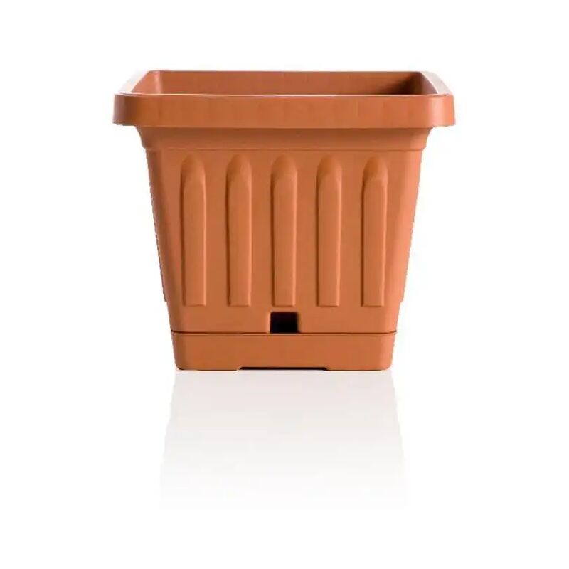 foto del prodotto vaso roma quadrato 40x40 cm 32 lt colore terracotta con sottovaso self waterer