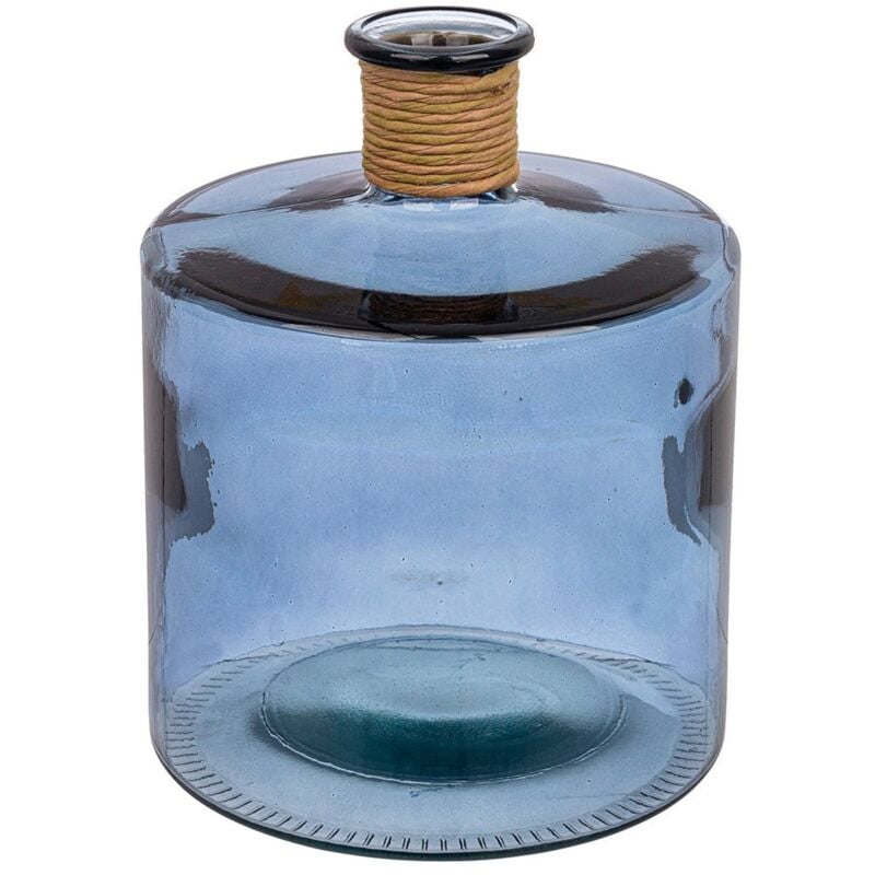foto del prodotto vaso rotang in vetro color blu cobalto h 27,5 cm