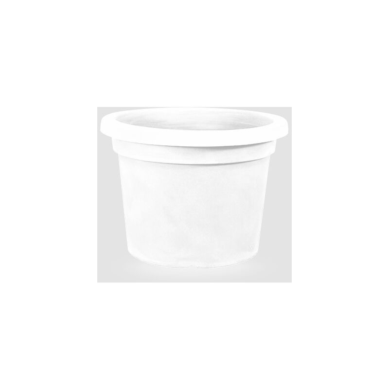 foto del prodotto vaso rotondo in resina cilindro 40 cm. bianco