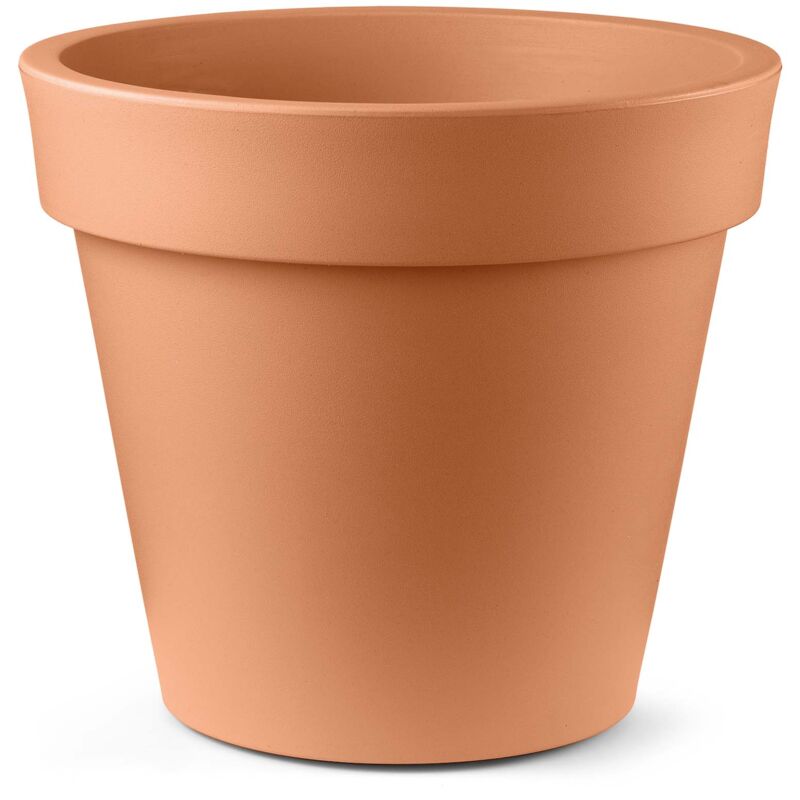 foto del prodotto vaso rotondo in resina easy 25 cm. terra di siena