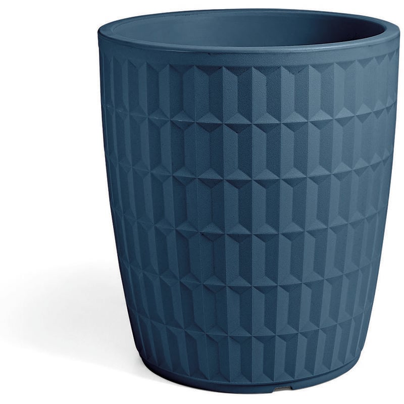 foto del prodotto vaso rotondo in resina tyle 50 cm. blu petrolio
