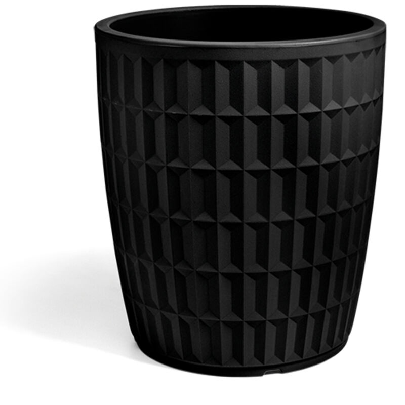 foto del prodotto vaso rotondo in resina tyle 80 cm. nero
