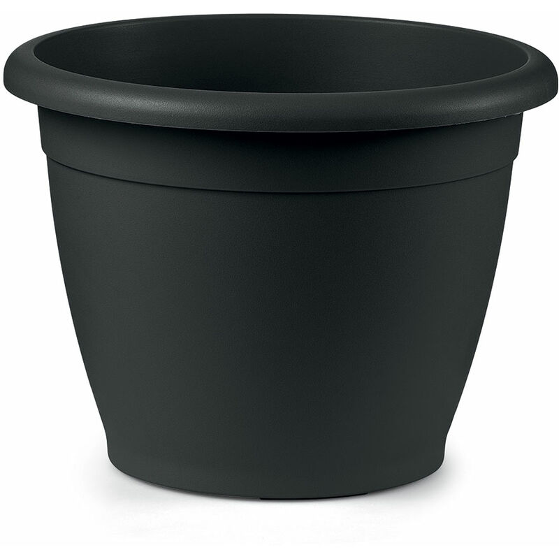 foto del prodotto vaso rotondo naxos d.18cm antracite piante fiori balcone veca