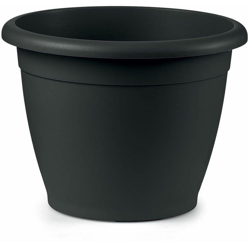 foto del prodotto vaso rotondo naxos d.35cm antracite piante fiori balcone veca
