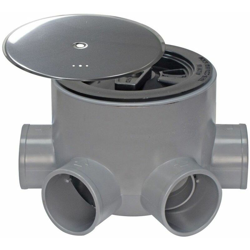 foto del prodotto vaso sifonico in pvc t 89 a 110 50 40 altezza 85 mm. con coperchio di ventilazione