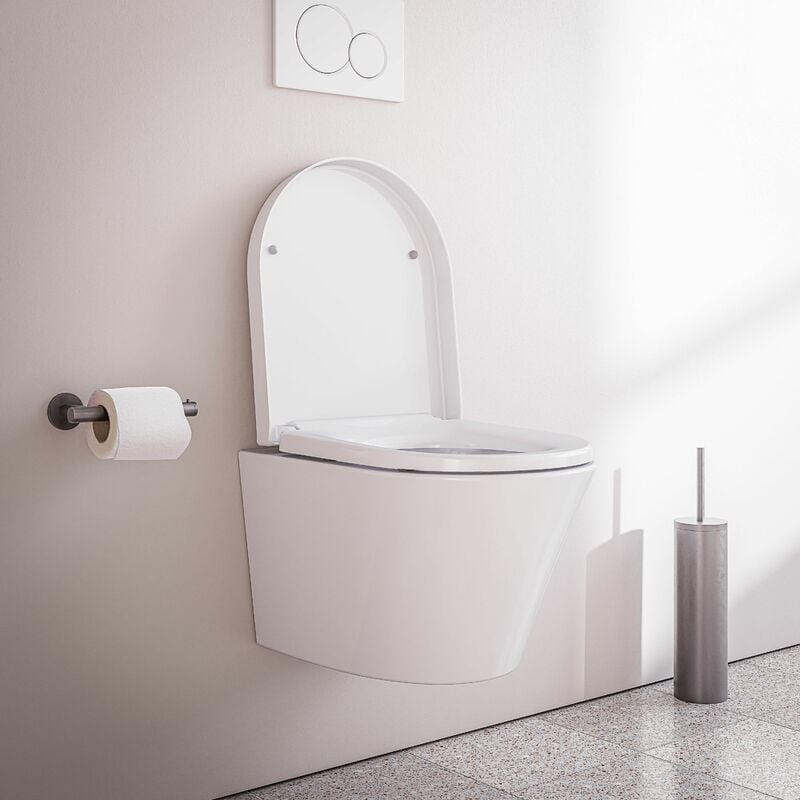 immagine 0 del prodotto vaso sospeso 1080r senza brida sedile in duroplast e chiusura con sistema soft close bianco lucido