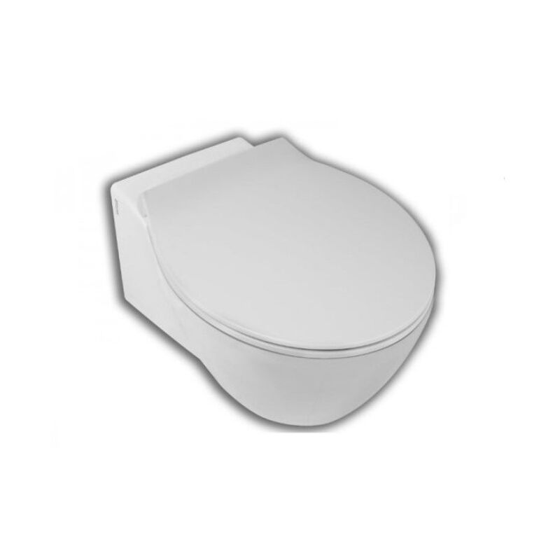 foto del prodotto vaso sospeso 55x 6 cm bianco lucido hatria nido con copri wc