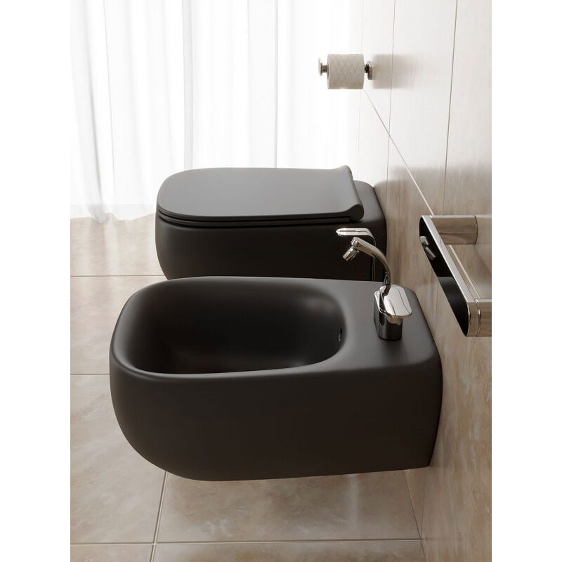 foto del prodotto vaso sospeso con sistema goclean fluo flaminia colore argilla opaco