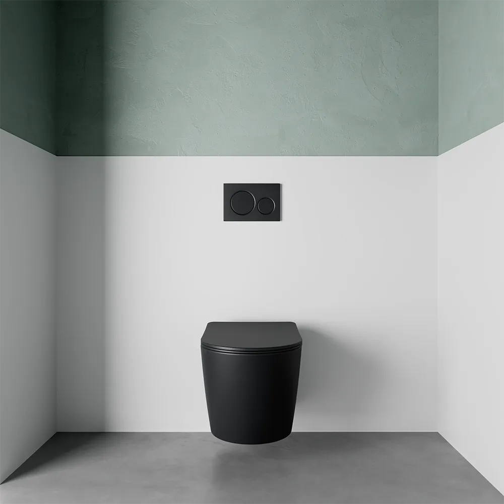 foto del prodotto vaso sospeso in ceramica nero opaco con sedile soft-close vienna