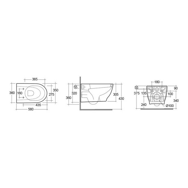 foto del prodotto vaso sospeso moon rimless con fissaggio nascosto