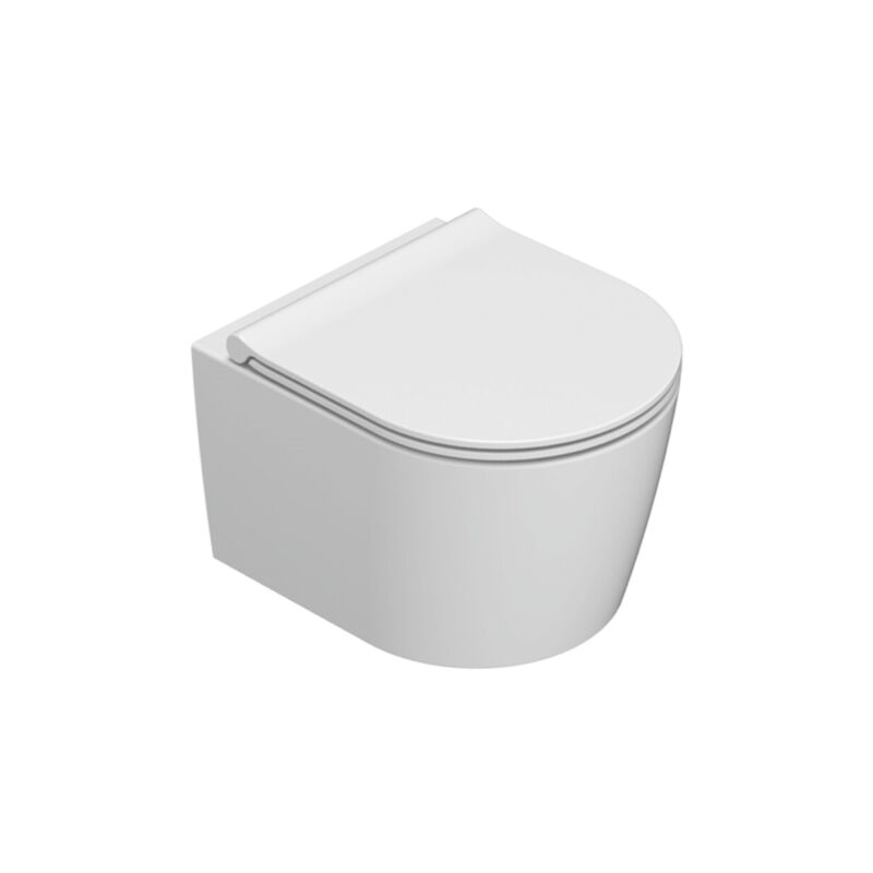 foto del prodotto vaso sospeso senza brida in ceramica 43x36 cm globo forty3 fos06bi bianco ceramica con copri wc soft close