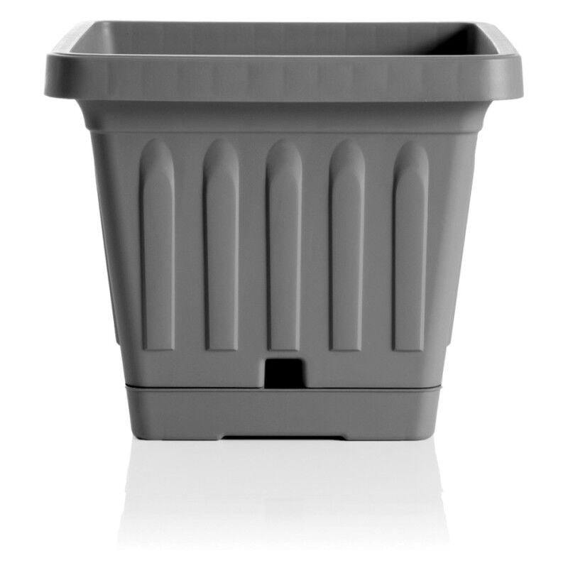 foto del prodotto vaso terra quadrato grigio 20x20 bama