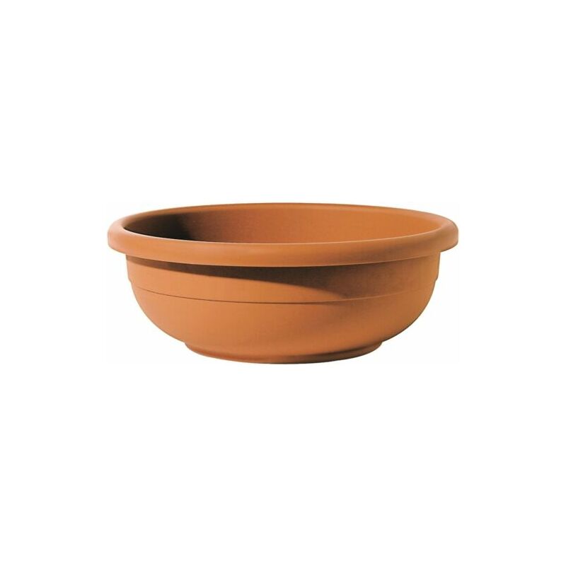 foto del prodotto vaso tondo a ciotola in resina color terracotta da giardino aurora telcom 40xh15 cm.
