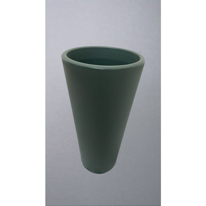 foto del prodotto vaso tondo a colonna veca vaso cache clou pot alto h 65 cm resina verde scuro