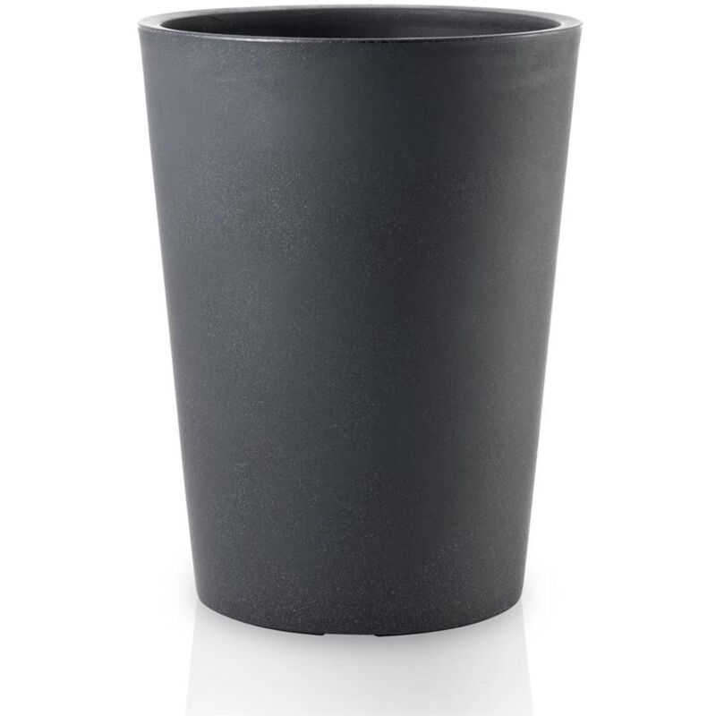 foto del prodotto vaso tondo alto zamora essential in plastica colorati da esterno per piante e fiori 43 cm antracite