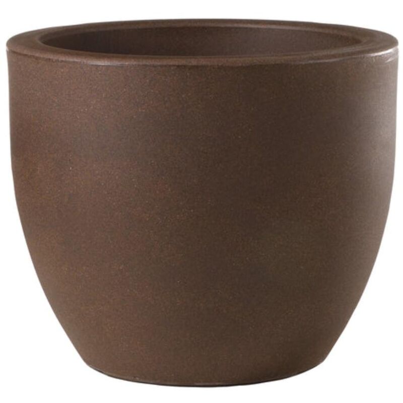 foto del prodotto vaso tondo ares in plastica da esterno per piante e fiori 30 cm bronzo