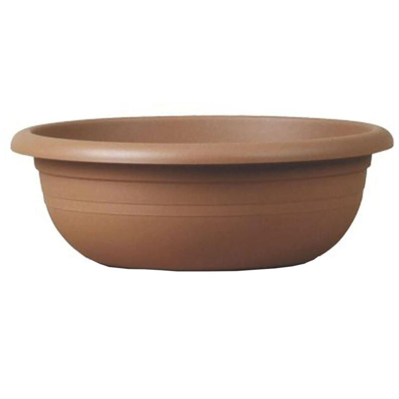 foto del prodotto vaso tondo ciotola in plastica 100 riciclata per piante e fiori da giardino 44 cm terracotta