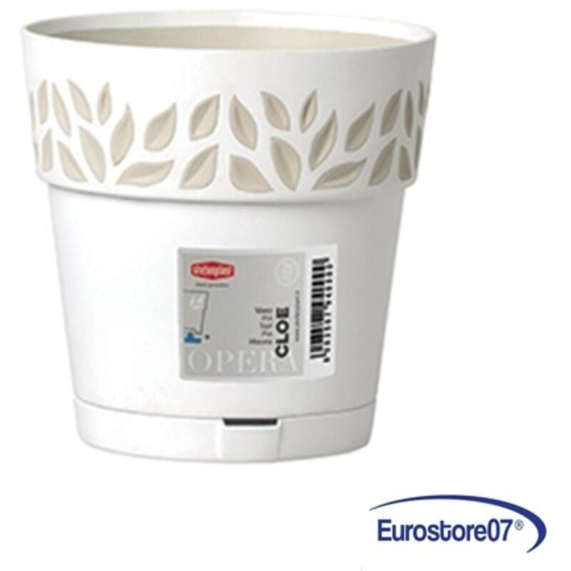 foto del prodotto vaso tondo 'cloe' 20 x h.19 - stone grey/bianco stefanplast